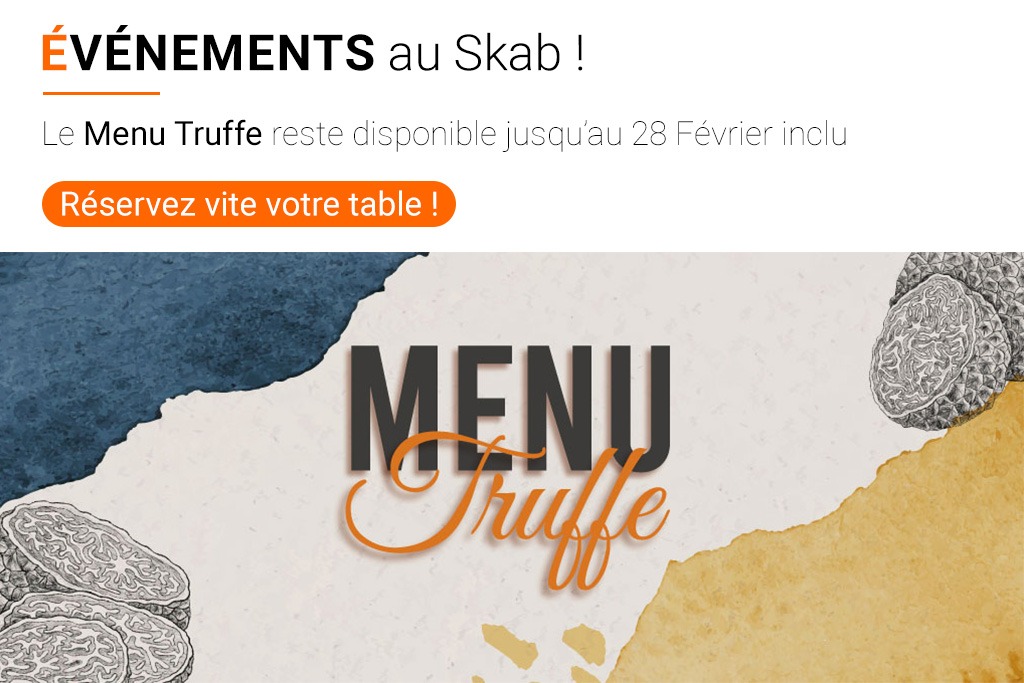 Découvrez le Menu d'exception spécial truffe de l'entrée au dessert chez Skab à Nîmes tout l'hiver